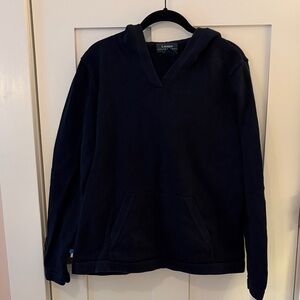 Lauren Ralph 100% Cotton Naby Hooded Pullover V Neck Sweater